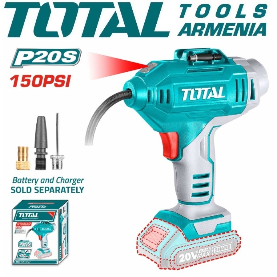 Մարտկոցային ավտոկոմպրեսոր 20Վ 160PSI (TACLI2012)