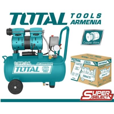 Օդի կոմպրեսոր անձայն առանց յուղի 24 լ / 600 Վտ (TCS1075248)