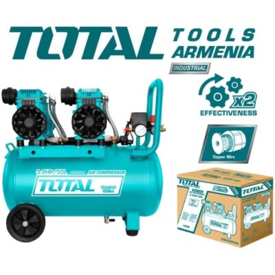 Օդի կոմպրեսոր անձայն առանց յուղի 50 լ / 2.4 ԿՎտ / Արտադրական/INDUSTRIAL (TCS2240508)
