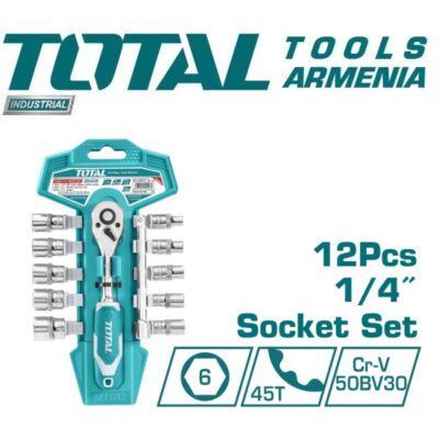 12 հատ 1/4 ″ վարդակների հավաքածու (THT14114126)