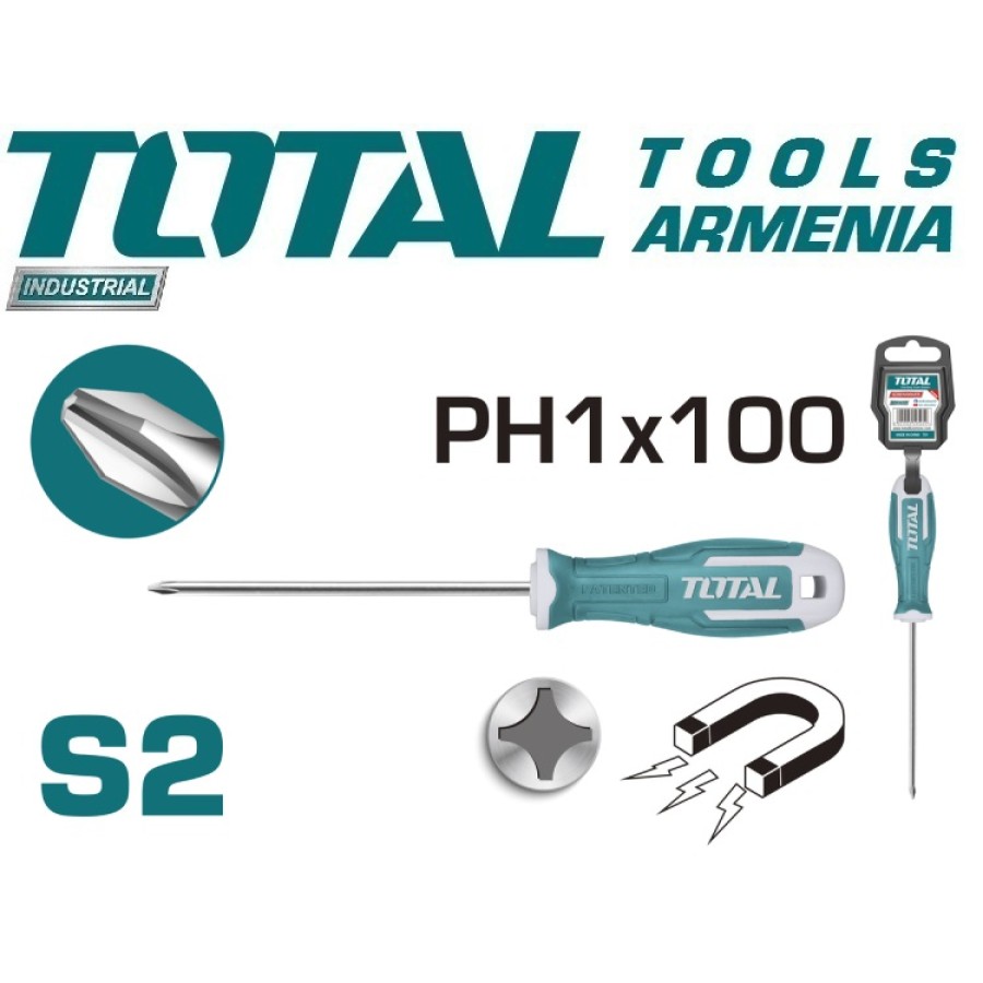Phillips խաչաձև պտուտակահան PH1x100 մմ (THT26PH1100)
