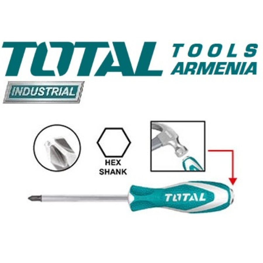 Հարվածային խաչաձև պտուտակահան Phillips PH2 6x150մմ (THTGTSPH2150)