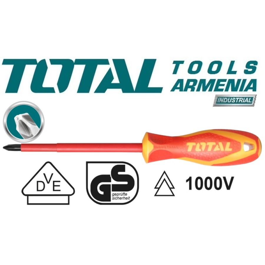 Դիէլեկտրիկ պտուտակահան PH1 X 80mm 1000Վ (THTISPH180)