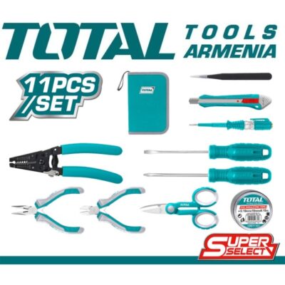 Էլեկտրիկի գործիքների հավաքածու 11հատ (TKETS0111)