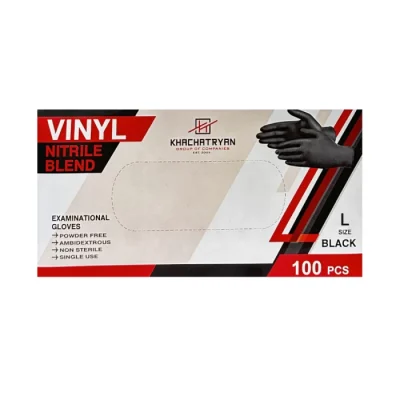 Ձեռնոց ռետինե Khachatryan Vinyl Black 100 հատ