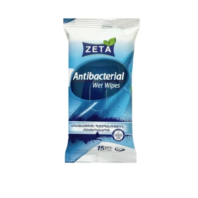 Անձեռոցիկ խոնավ Zeta Antibacterial 15 հատ